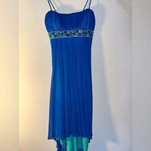 City Triangles Blue Strapless Embellished Sundress